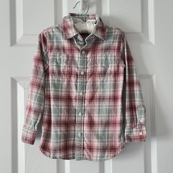 Janie And Jack Plaid Tartan Flannel Shirt - Picture 2 of 6